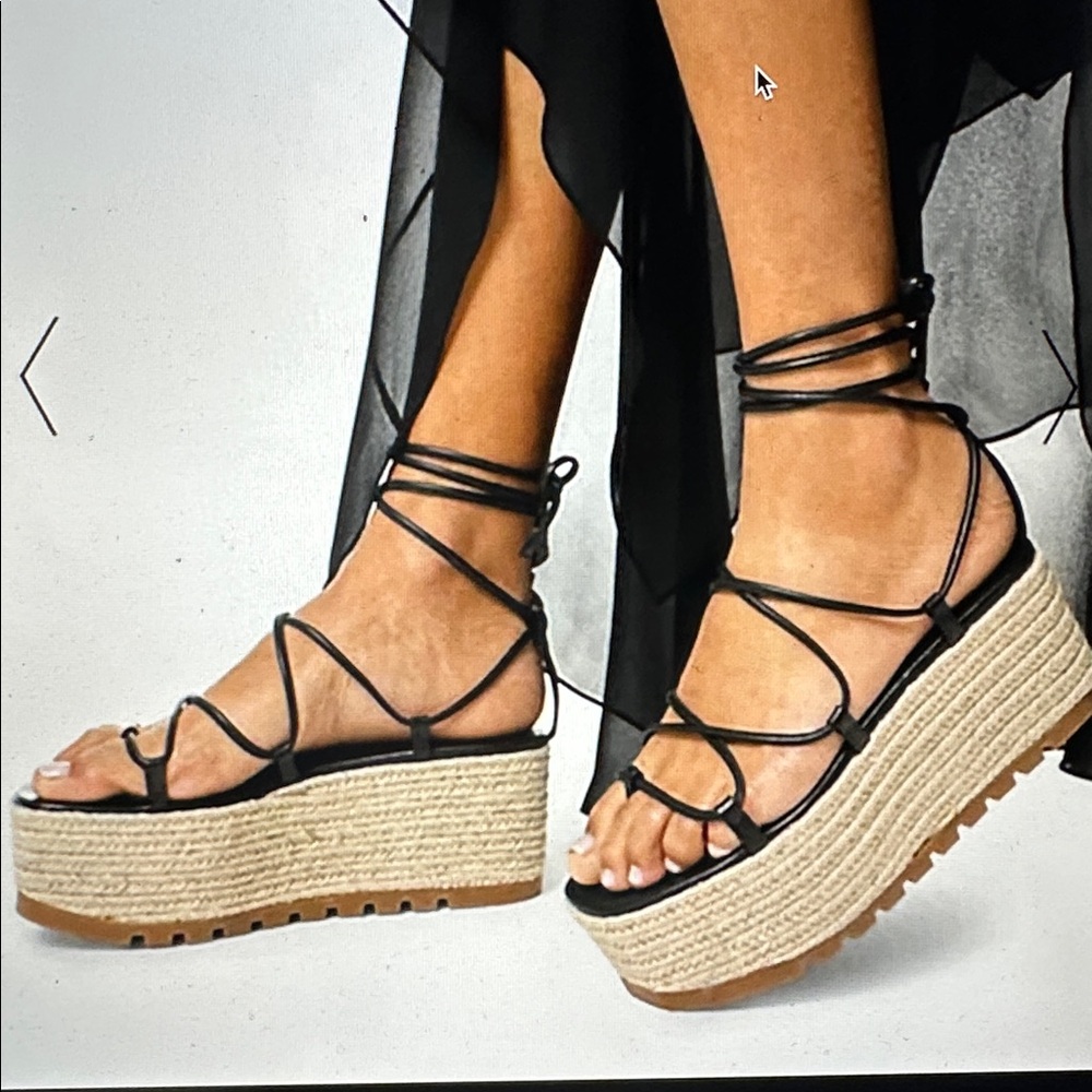 Michael Kors Black Lace-Up Sandals